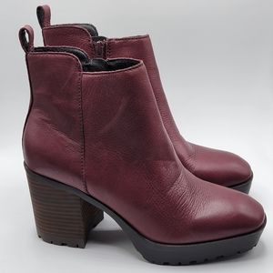 Lucky Brand Worrin Lug Sole Chunky Heel Platform Fashion Booties